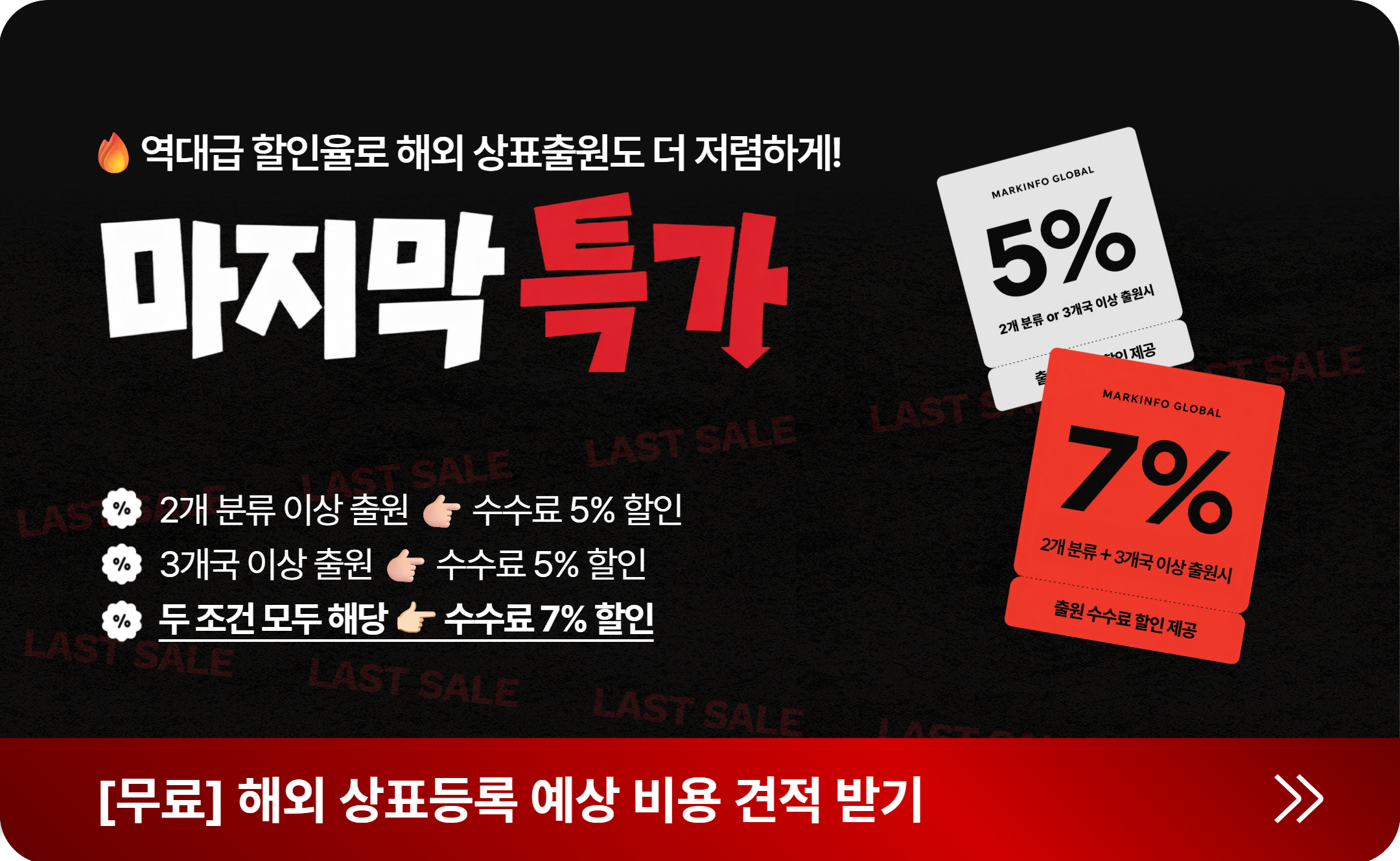 해외 상표출원 비용 최대 7% 할인 이벤트